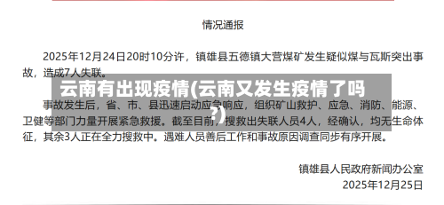 云南有出现疫情(云南又发生疫情了吗?)-第3张图片