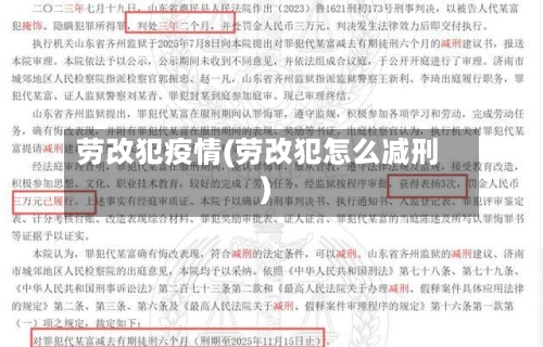 劳改犯疫情(劳改犯怎么减刑)-第3张图片