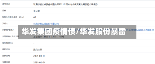 华发集团疫情债/华发股份暴雷-第2张图片