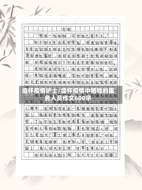 缅怀疫情护士/缅怀疫情中牺牲的医务人员作文600字-第2张图片