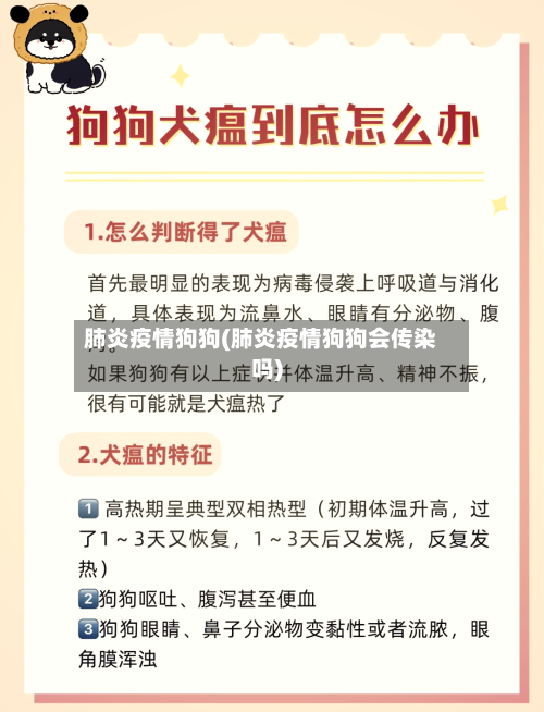 肺炎疫情狗狗(肺炎疫情狗狗会传染吗)