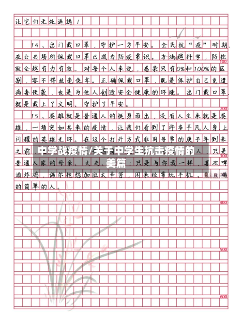 中学战疫情/关于中学生抗击疫情的美篇-第3张图片
