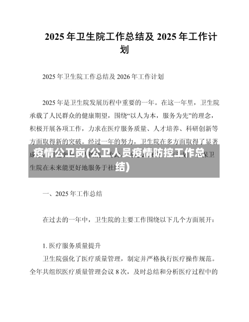 疫情公卫岗(公卫人员疫情防控工作总结)
