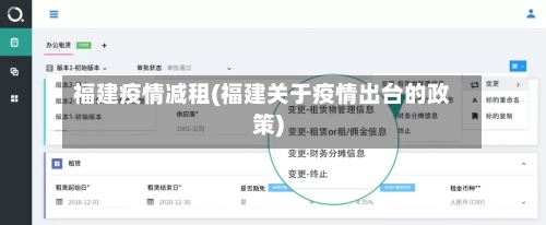 福建疫情减租(福建关于疫情出台的政策)