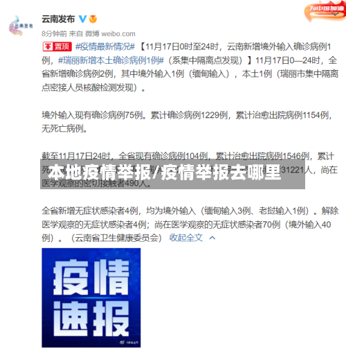 本地疫情举报/疫情举报去哪里