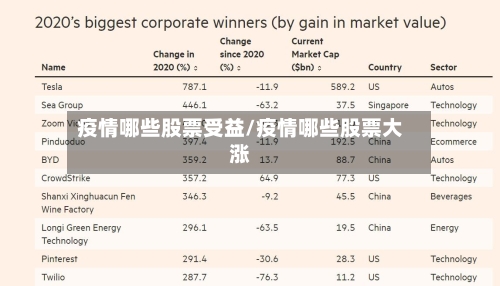 疫情哪些股票受益/疫情哪些股票大涨-第3张图片