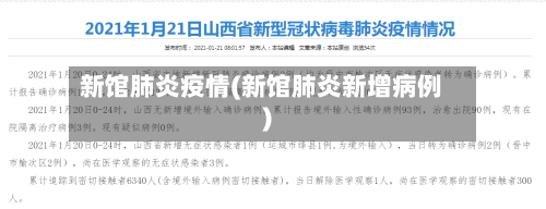 新馆肺炎疫情(新馆肺炎新增病例)
