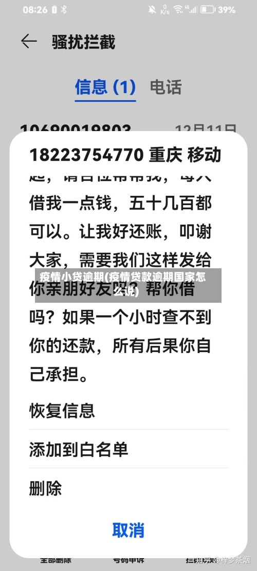 疫情小贷逾期(疫情贷款逾期国家怎么说)-第3张图片