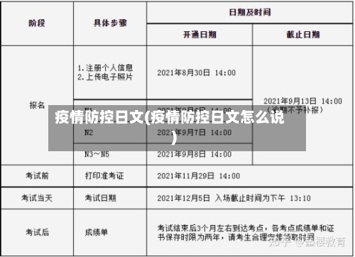 疫情防控日文(疫情防控日文怎么说)