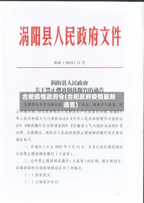 合肥疫情政府令(合肥政府疫情最新通告)