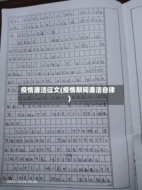 疫情廉洁征文(疫情期间廉洁自律)